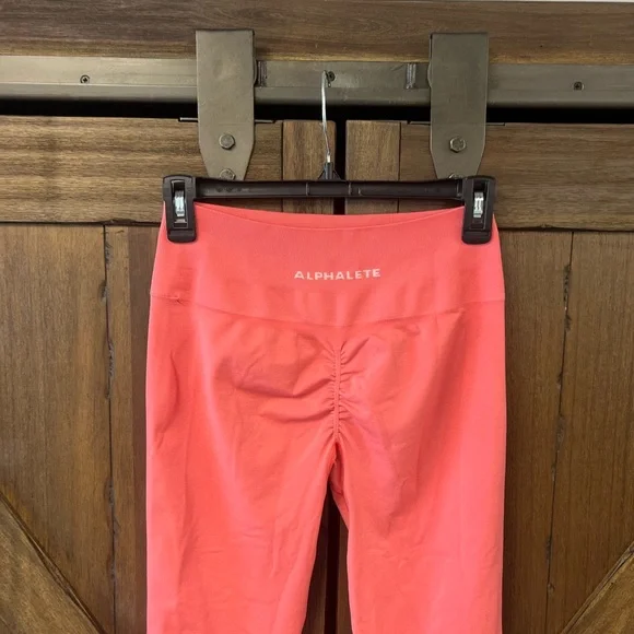 Alphalete Amplify Athletic Workout Seamless Scrunch Leggings Pixel Pink Size L - Picture 6 of 8